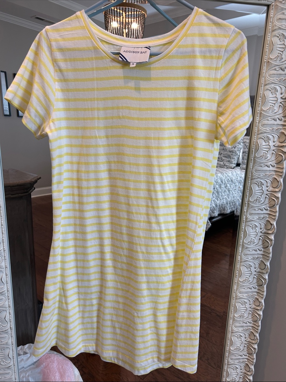 Addison Bay Yellow and White Striped Tee Dress